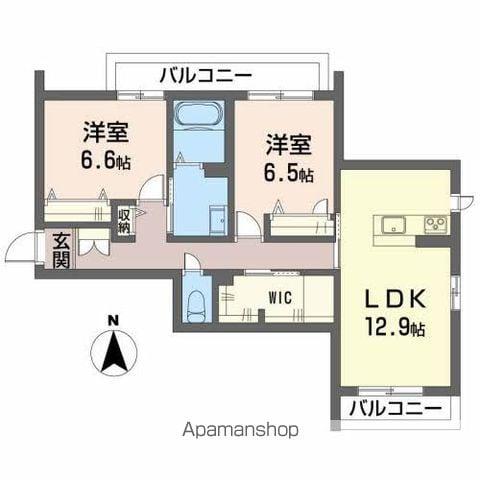ユキコート椿(2LDK/3階)の間取り写真