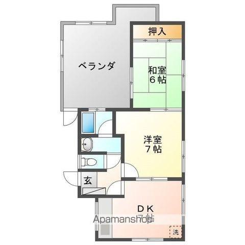 グレイス岐阜(2DK/4階)の間取り写真