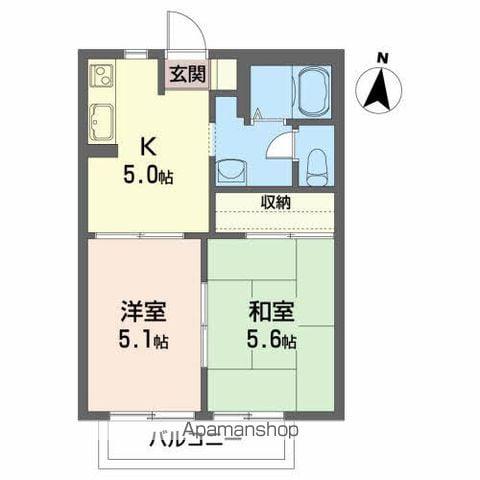 中野ルミネ(2DK/1階)の間取り写真