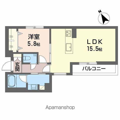 SHAMAISON HILLS 白壁(1LDK/2階)の間取り写真