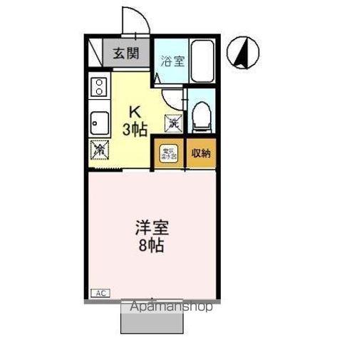 クリア上越(1K/1階)の間取り写真