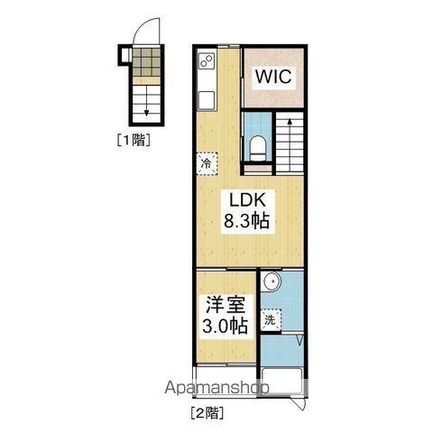 フレシール中村(1LDK/2階)の間取り写真