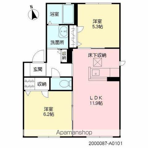 シャーメゾン永江町 (2LDK/1階)の間取り写真