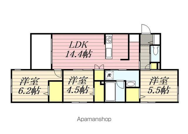 NAKASU(3LDK/3階)の間取り写真