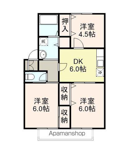 メゾンドールセゾン(3DK/2階)の間取り写真