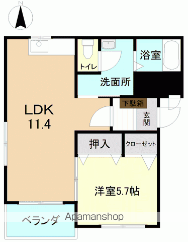 ヒーローマンションアイリス(1LDK/3階)の間取り写真