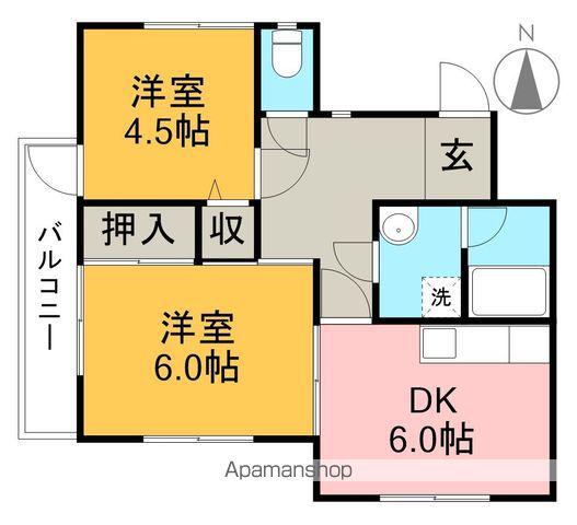 コーポ サン マーシィ(2DK/2階)の間取り写真