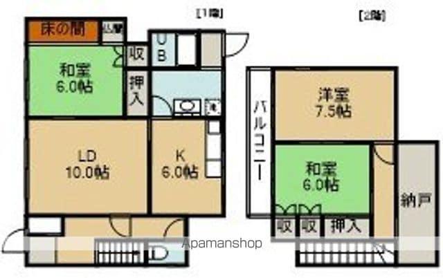 函館本線 七飯駅 徒歩15分 2階建 築50年(3LDK)の間取り写真