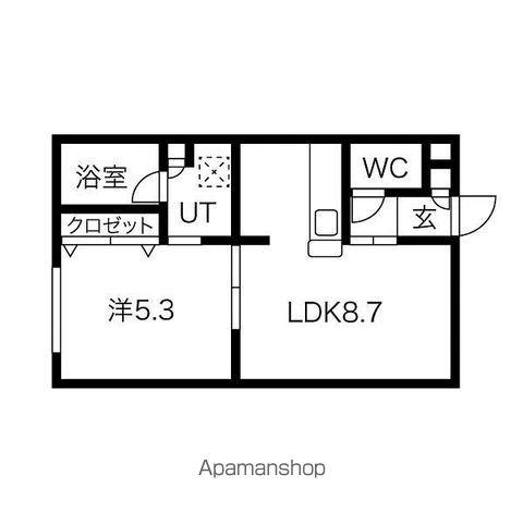 ラ・エスタシオン(1LDK/2階)の間取り写真