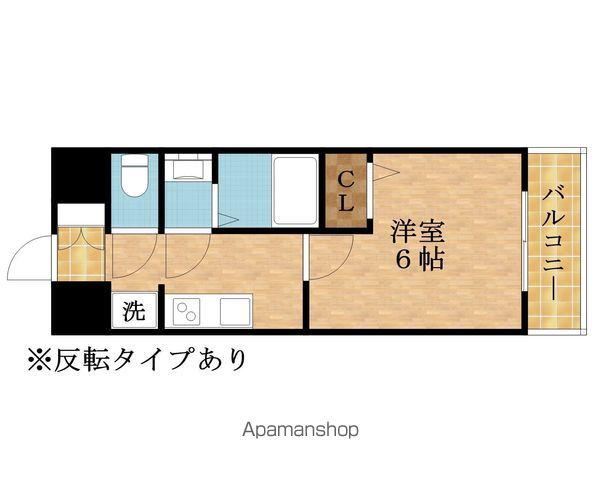 ワールドアイ大阪城イーストⅢ(1K/2階)の間取り写真