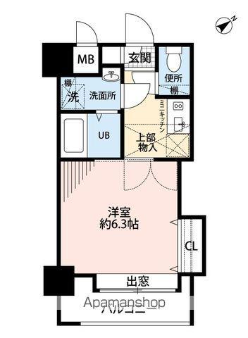 ダイナコートエスタディオ東公園Ⅱ(1K/5階)の間取り写真