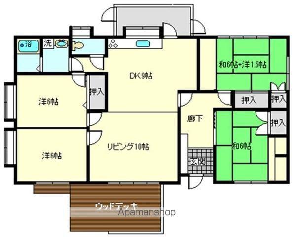 日豊本線 都城駅 バス乗車時間:20分 広原バス停で下車 徒歩5分 1階建 築33年(4LDK)の間取り写真
