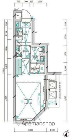 ガリシア中野弥生町(1K/4階)の間取り写真