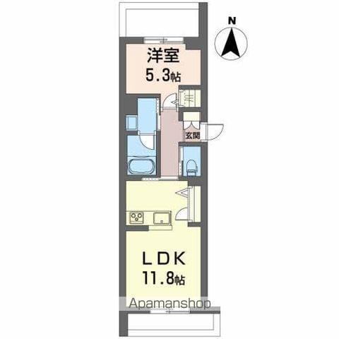 プレミアム虎丸(1LDK/1階)の間取り写真