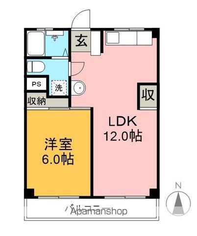 西川マンション(1LDK/4階)の間取り写真