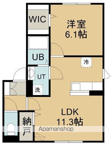 ウィルモア白鳥(1LDK/2階)の間取り写真