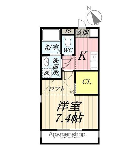 アプリコットハウス 吉川美南パークサイド(1K/3階)の間取り写真