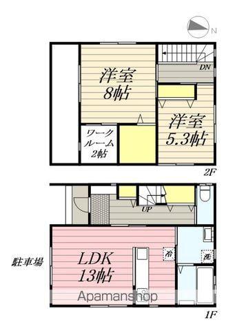 千葉都市モノレール 天台駅 徒歩5分 2階建 築5年(2SLDK)の間取り写真