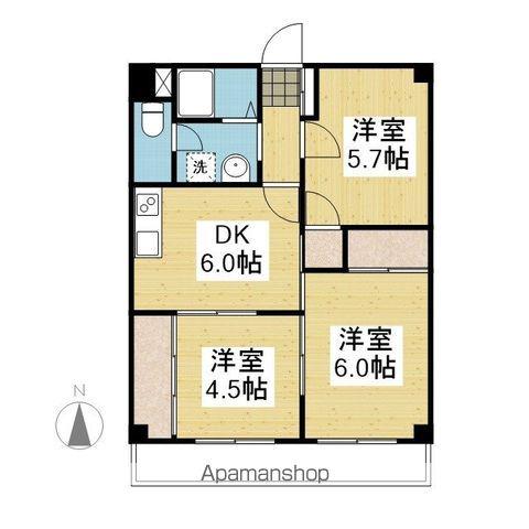 シャルル和泉Ⅱ(3DK/4階)の間取り写真
