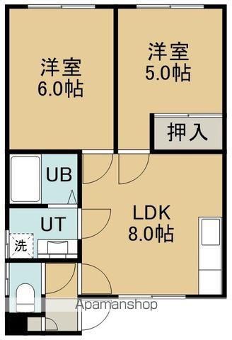 蘭ハイツ3号(2DK/2階)の間取り写真