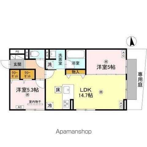 D-ROOM東矢倉(2LDK/1階)の間取り写真