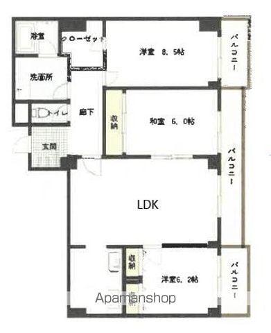 カーサ和光(3LDK/2階)の間取り写真