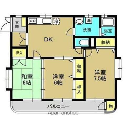 イーリス永吉(3DK/1階)の間取り写真