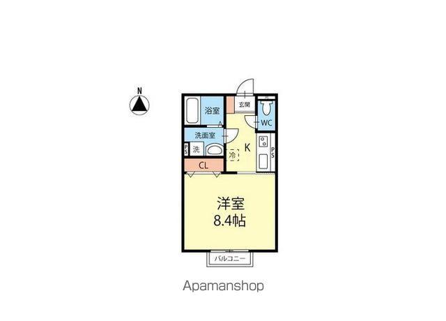 女鳥羽3丁目降駒様アパート(1K/2階)の間取り写真