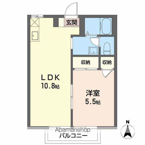 フレグランス寿志C棟(1LDK/2階)の間取り写真