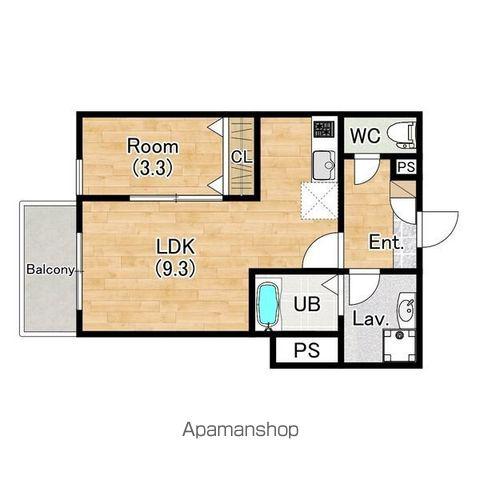 ジーメゾン西湊ウィシエ(1LDK/2階)の間取り写真