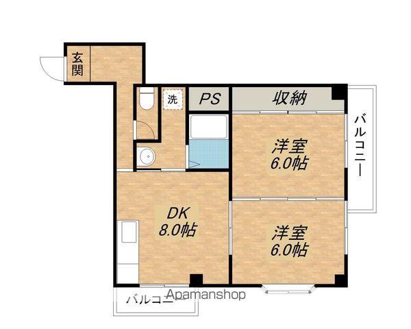 TK矢倉(2DK/9階)の間取り写真