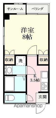 BRILLANTE(1K/1階)の間取り写真