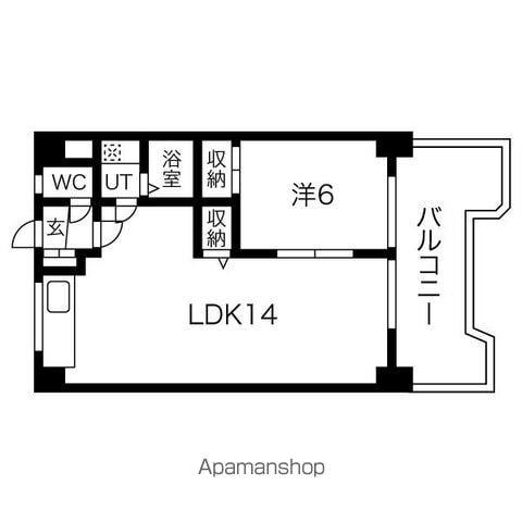 五反田ハイツ(1LDK/5階)の間取り写真
