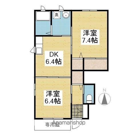 フィーネ(2DK/1階)の間取り写真