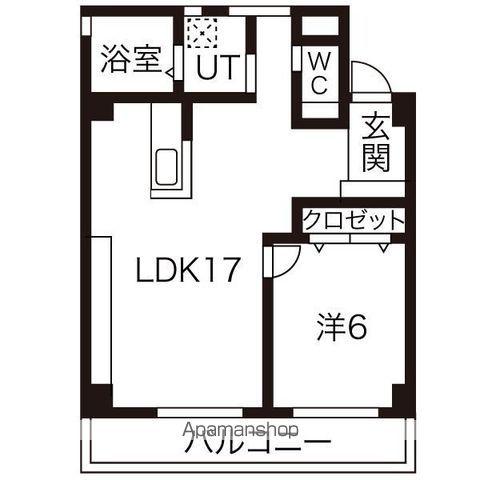 信和元町ハウス(1LDK/1階)の間取り写真
