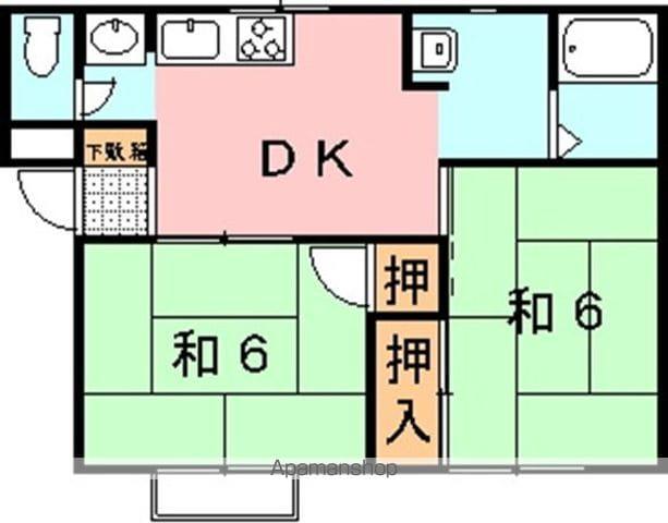 リベラルコーポ阪口(2DK/1階)の間取り写真
