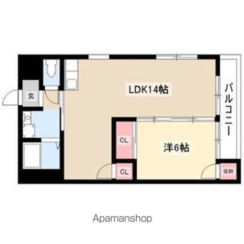 レヂデンス平和ヶ丘(1LDK/2階)の間取り写真