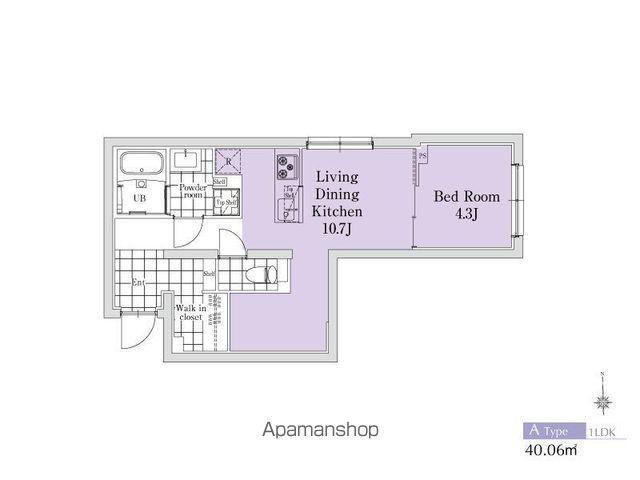 EXAM新中野Ⅱ(1LDK/1階)の間取り写真