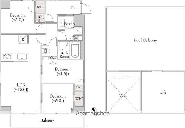 ルミーク関内(3LDK/10階)の間取り写真
