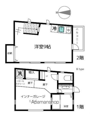 F・GARAGEISOGO1ST(ワンルーム)の間取り写真