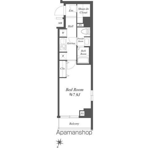 ジェノヴィア荻窪スカイガーデン(1K/4階)の間取り写真