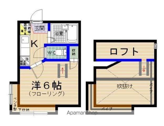 エムビル香椎参道A棟(1K/2階)の間取り写真
