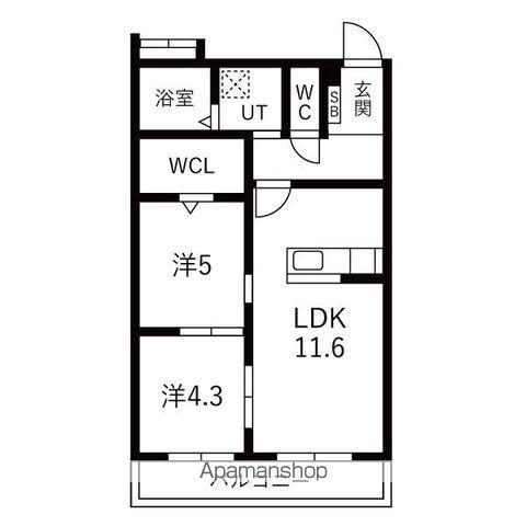 フロイデ(2LDK/2階)の間取り写真