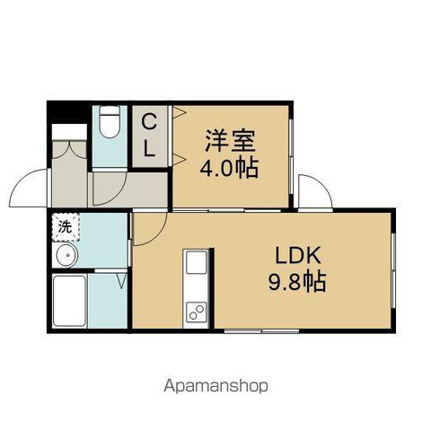 M'S千歳幸町Ⅱ(1LDK/4階)の間取り写真