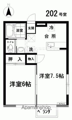 エコパレス(2DK/2階)の間取り写真