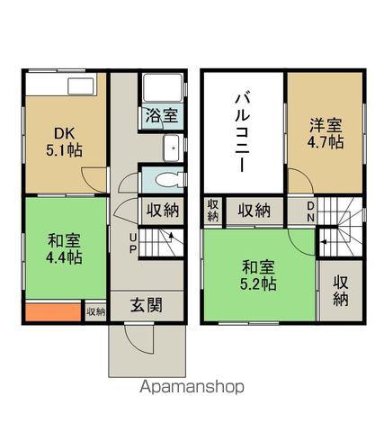 越後線 新潟大学前駅 徒歩8分 2階建 築50年(3DK)の間取り写真