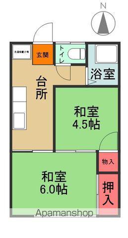 コーポ城(2K/1階)の間取り写真