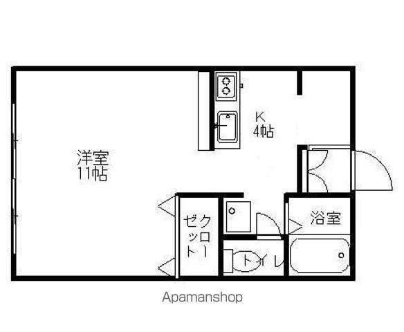フィールファイン末広A(ワンルーム/1階)の間取り写真