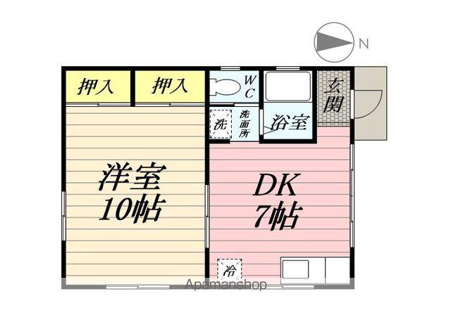 MK荘(1DK/1階)の間取り写真