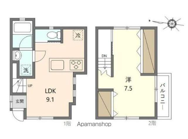中央本線 阿佐ケ谷駅 徒歩4分 2階建 築7年(1LDK)の間取り写真